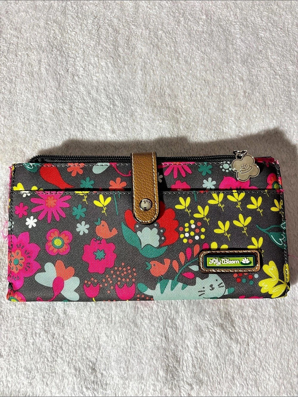 Lily Bloom Playful Garden Travel Wallet Organizer Floral Multicolor
